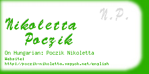 nikoletta poczik business card